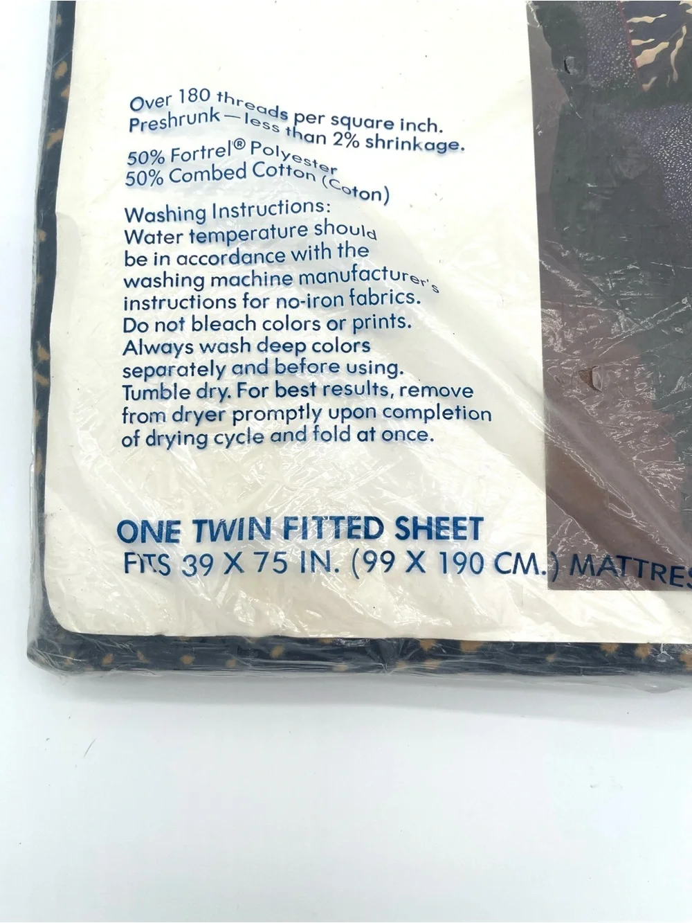 Anne Klein Lion Twin Fitted Sheet – Designer Linens Vintage 1970’s Burlington